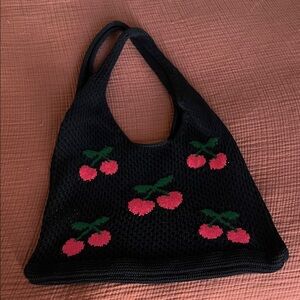 No Boundaries Black Tote with Cherry Design